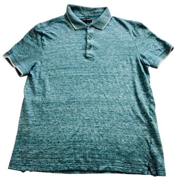 Michael Kors Turquoise White Skinny Stripe Polo Shirt - Picture 3 of 14